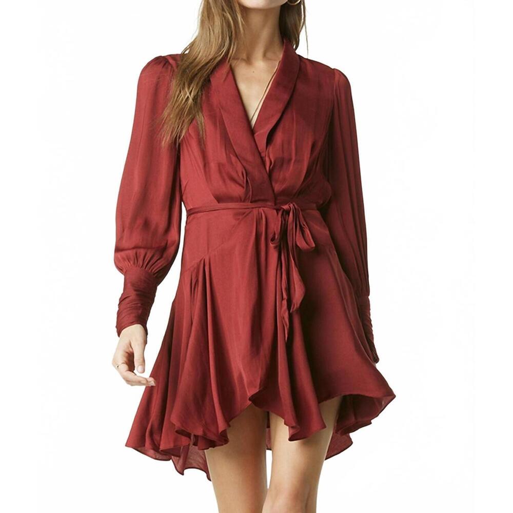 NEW TART COLLECTIONS glenna poly silk dress in cabernet